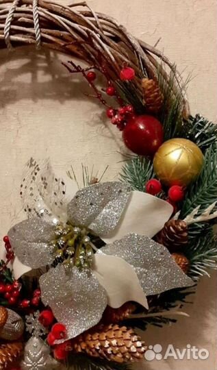 Новогодний венок ручной работы
