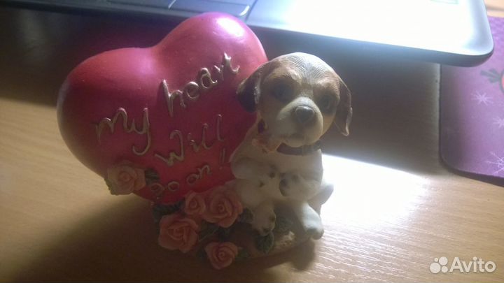 Копилка щеночек с сердцем