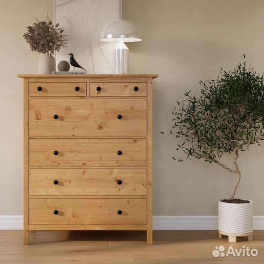 Комод Хемнэс 6 ящиков, деревянный