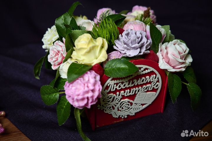 Подарок любимому учителю, букет из мыла