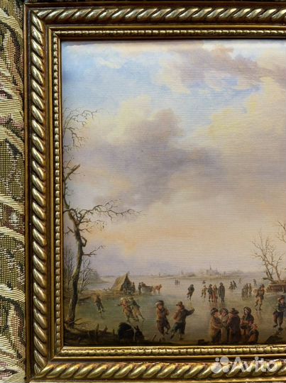 Картина На катке шелкография