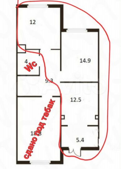 Свободного назначения, 77 м²