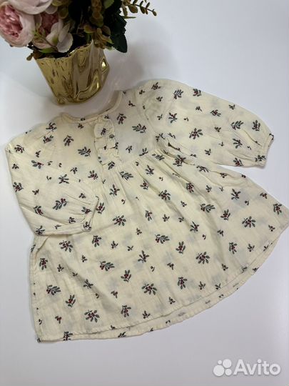 Платье из мягкого узорчатого хлопкового муслина