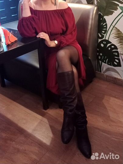 Сапоги казаки натуральная кожа 39