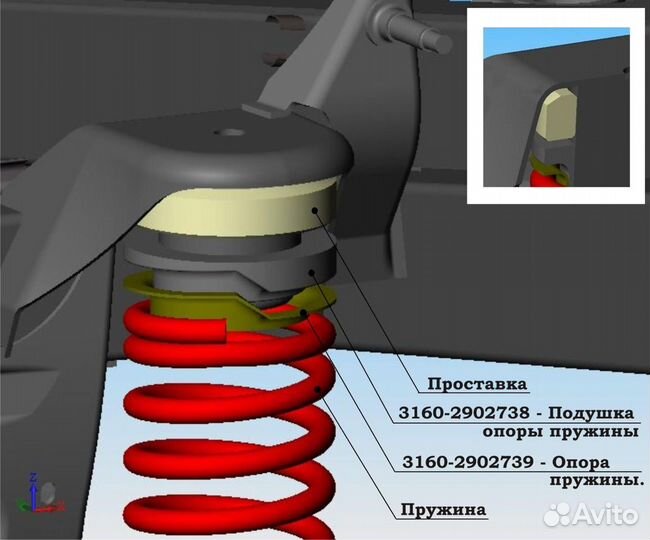 Лифт пружинной подвески УАЗ (20 мм)