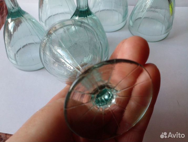 Лафитник рюмки набор 6 шт. Зеленое Стекло