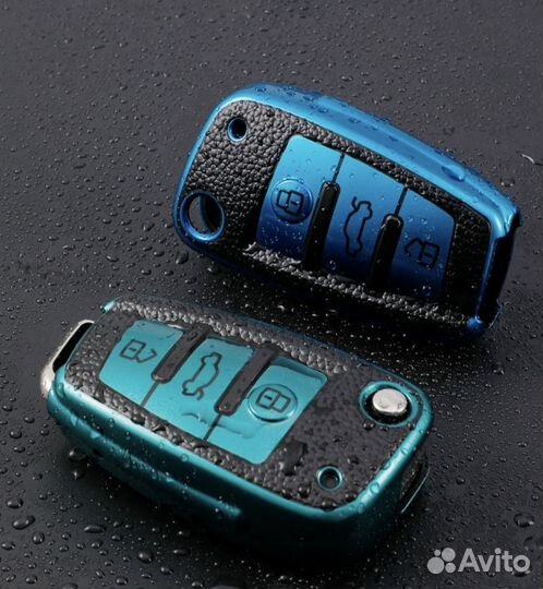 Чехол на выкидной ключ TPU Audi / Ауди green