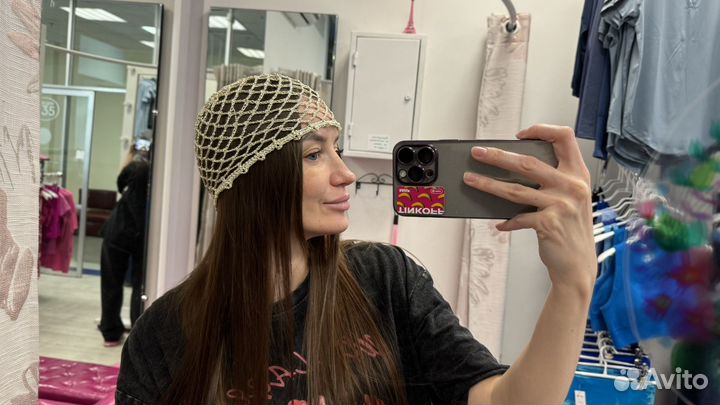 Вязаная шапка сетка