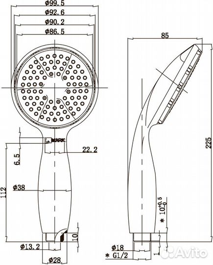 Душевая лейка Lemark Люкс LM8001C