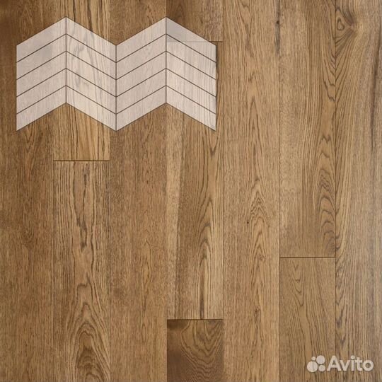 Lab Arte Елка Chevron Французская Дуб Селект Тибальт Лак 400/348х90х14/60 Коричневый