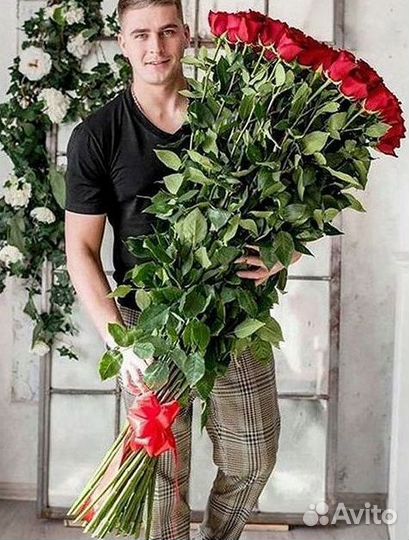 Длинные высокие розы 110 150 160 180 200 см