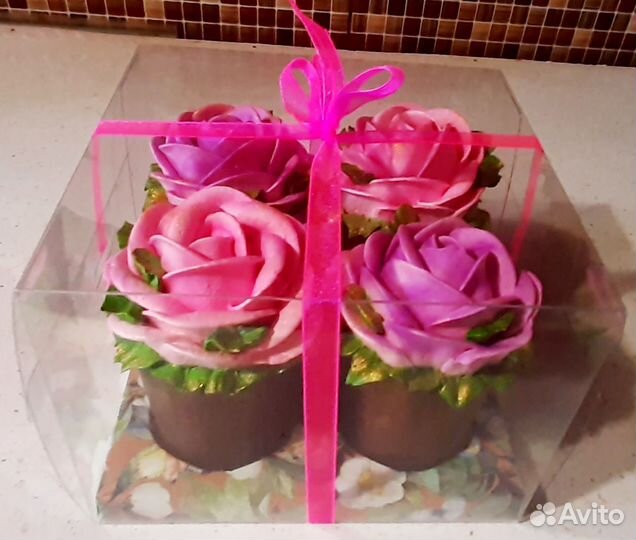 Шоколадный горшочек с зефиром, цветы в куполе