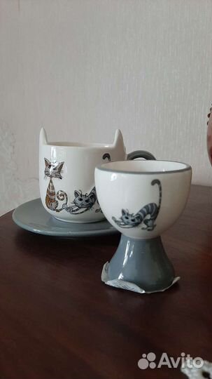 Набор для завтрака чайная пара, подставка для яиц