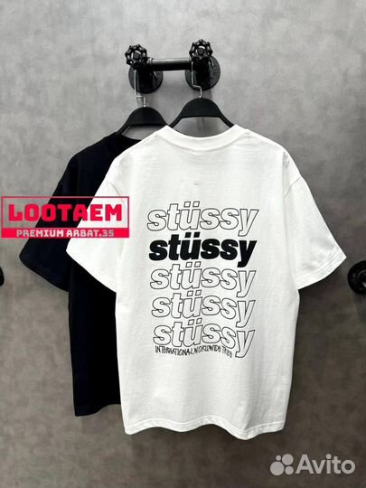 Stussy футболка оверсайз (топ 2024)