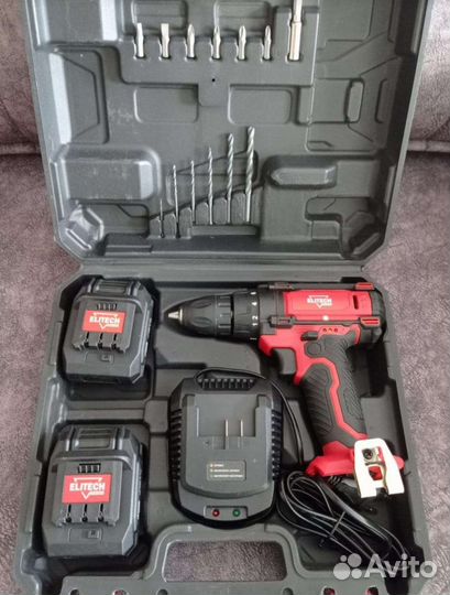 Аккумуляторная дрель шуруповерт Elitech да-12v