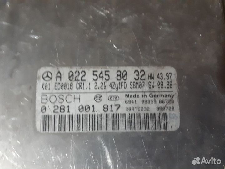 Блок управления двигателя А 022 545 80 32 мерседес