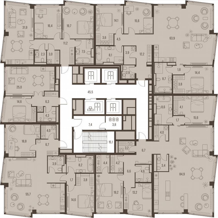4-к. квартира, 157,5 м², 23/24 эт.