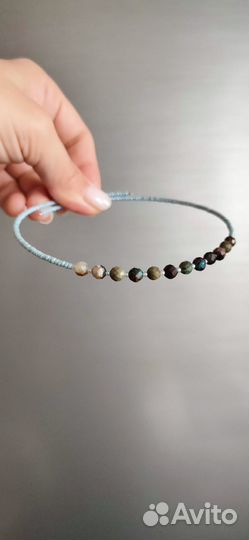 Чокер с натуральным камнем варисцитом