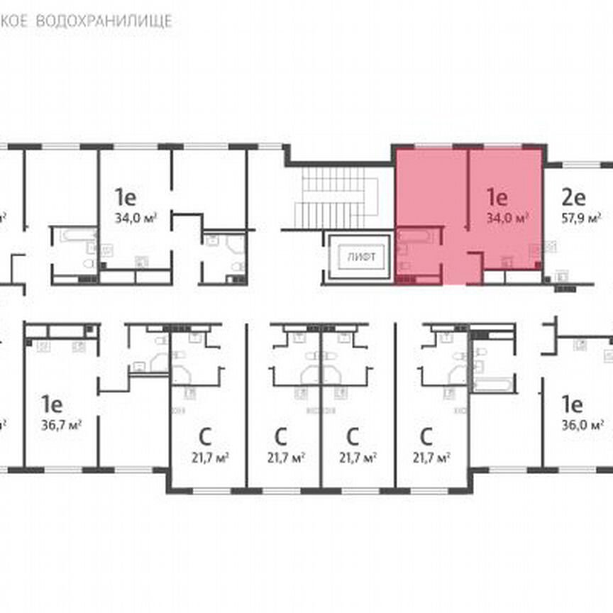 1-к. квартира, 34 м², 3/4 эт.