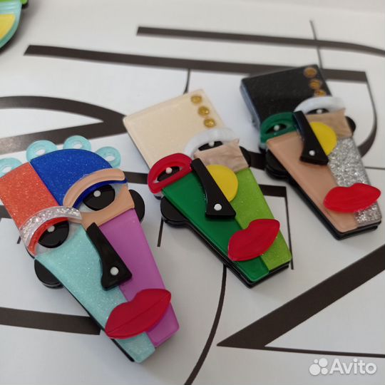 Броши в стиле Пикассо, дамы, мишка