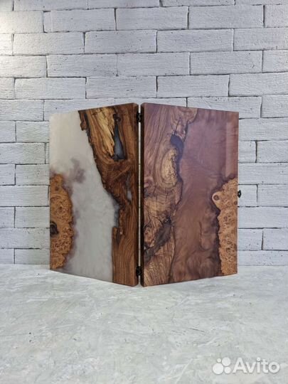 Нарды из дерева и эпоксидной смолы премиум