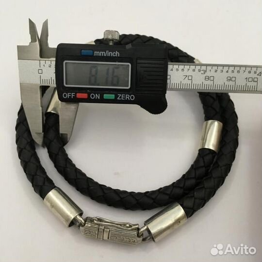 Кожаный гайтан на шею, 60 см серебро