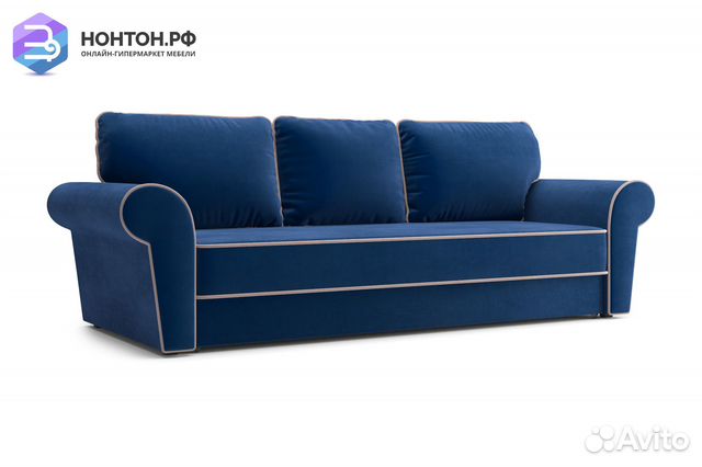Диван еврокнижка Прованс 3-х местный темно-синий