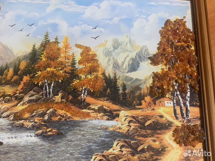 Картина с янтарем