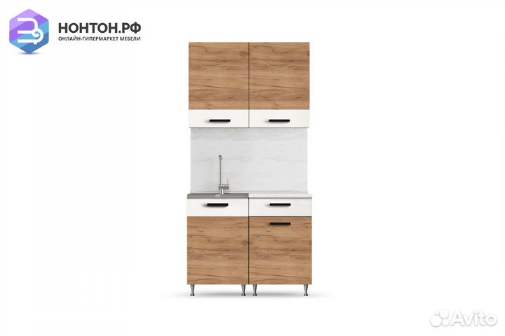 Кухня Рио 1.0 м дуб крафт / бежевый