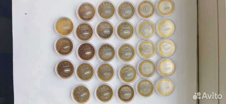 10 рублей биметалл 2002-2020 (27 шт.)