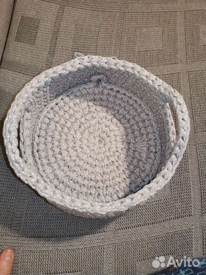 Корзина для хранения вязаная набор