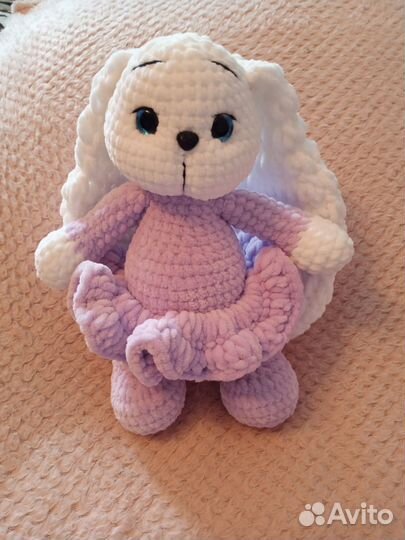 Зайка,вязаные игрушки, ручная работа