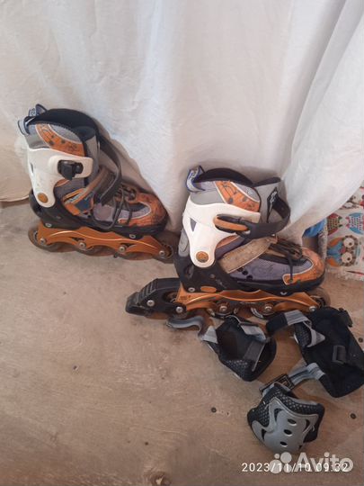 Роликовые коньки детские с защитой 32-35