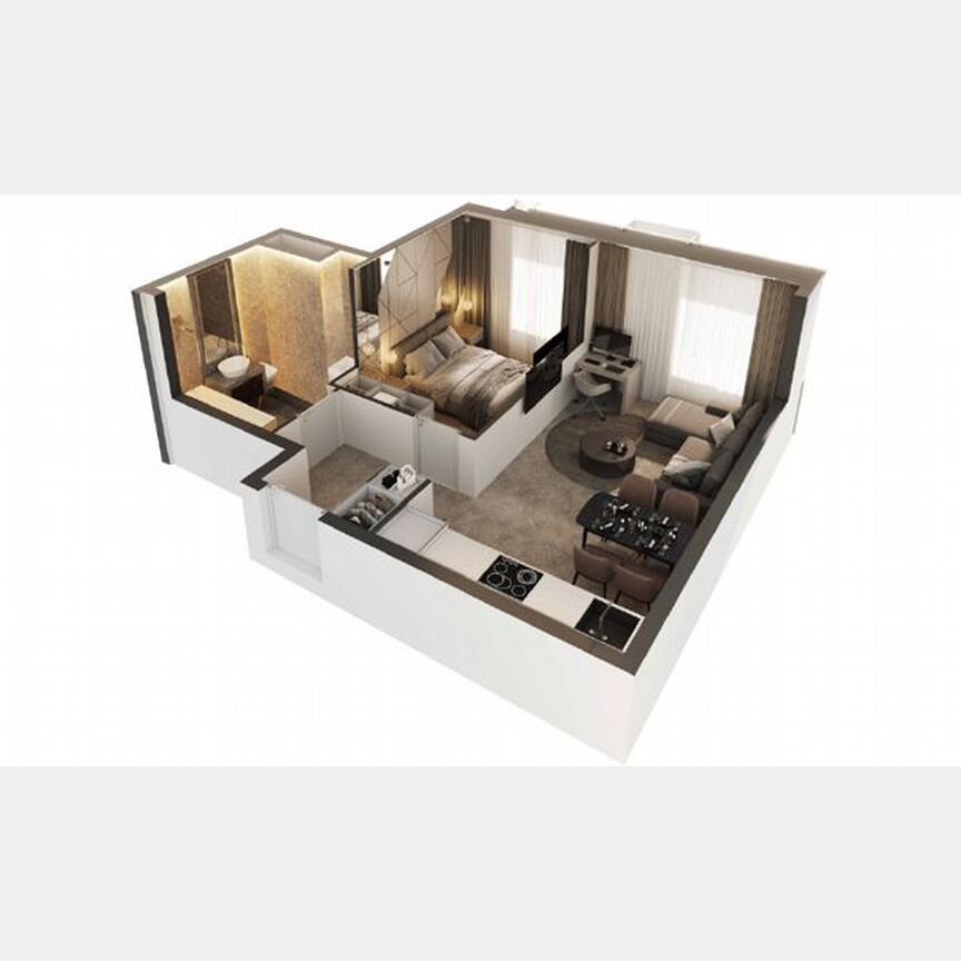 1-к. апартаменты, 40,2 м², 3/30 эт.