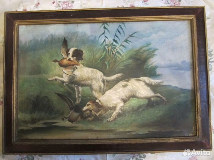 Старинная картина утиная охота