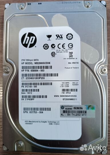 Жесткий диск Seagate и HP