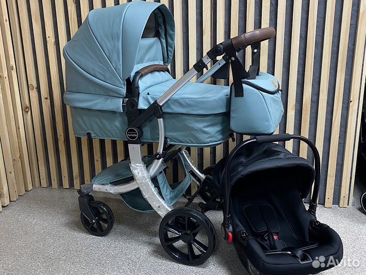 Коляска доя новорожденных 3в1 Эко кожа