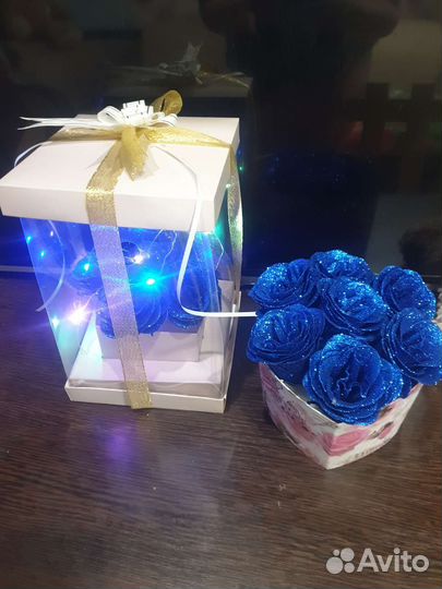 Handmade Букет из мыльных роз светящийся