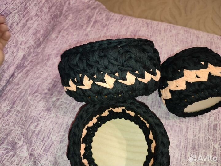 Корзинки из трикотажной пряжи