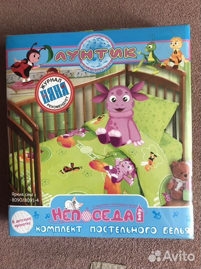 Постельное белье в детскую кроватку с Лунтиком