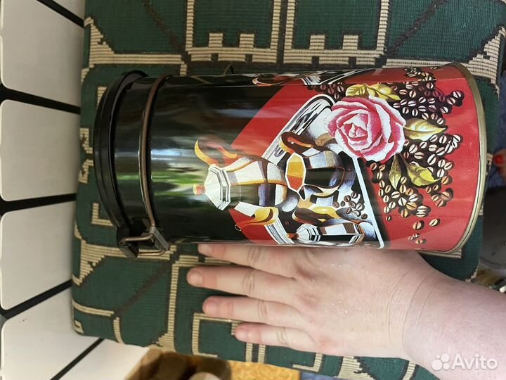 Банка жестяная новая тубус для сыпучих продуктов