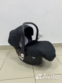 Коляска 3 в 1 Luxmom 608 экокожа черный