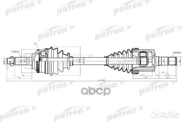 Полуось передн лев ford: escape 01-04 mazda: T
