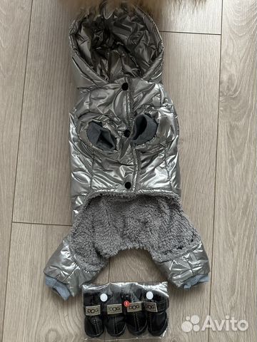 Зимний комбинезон для собаки, ботинки