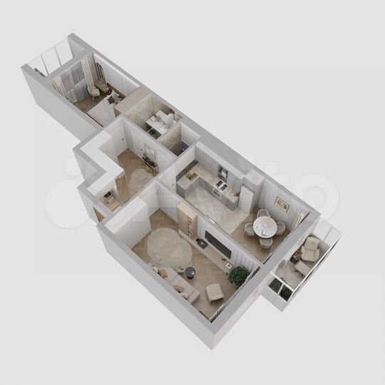 2-к. квартира, 70,8 м², 3/5 эт.