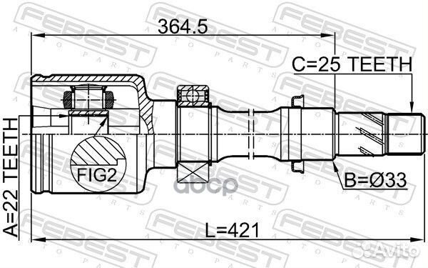 Шрус внутренний правый 22X33X25 подходит для RE
