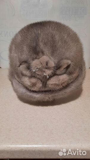 Шапка норковая 58 размер женская цвет Сапфир