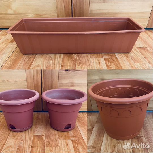 Горшки и ящик для цветов