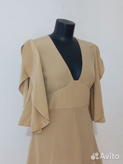 Новое шёлковое бежевое платье Michael Kors