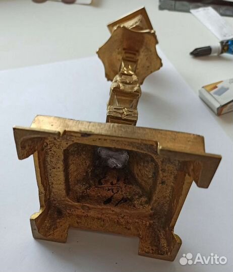 Редкий золочëный подсвечник 19 век